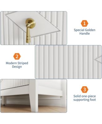 Dresser for Bedroom with 6 Drawers, 54 in Extra Wide Modern Chest of Drawers with Metal Handle, Dresser TV Stand, Wood Organizer for Bedroom