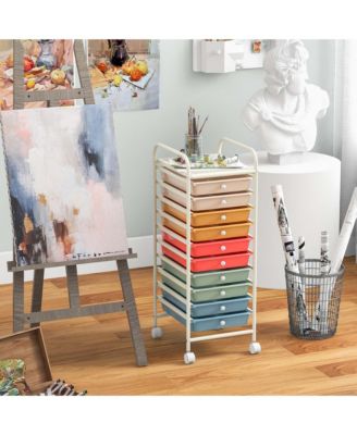 10 Drawer Rolling Storage Cart Scrapbook Paper Office School Organizer
