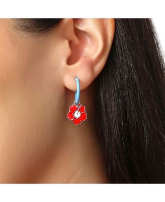 Stitch Charm Hoop Earring Set, 1 Hoop with 3 Interchangeable Charms, Silver Tone