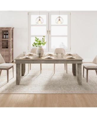 Farmhouse Dining Table for 6-8 People, 71" Long Wood Kitchen Table with Sturdy Frame & Rustic Wooden Finish, 6-8 Seats Large Rectangular Tables