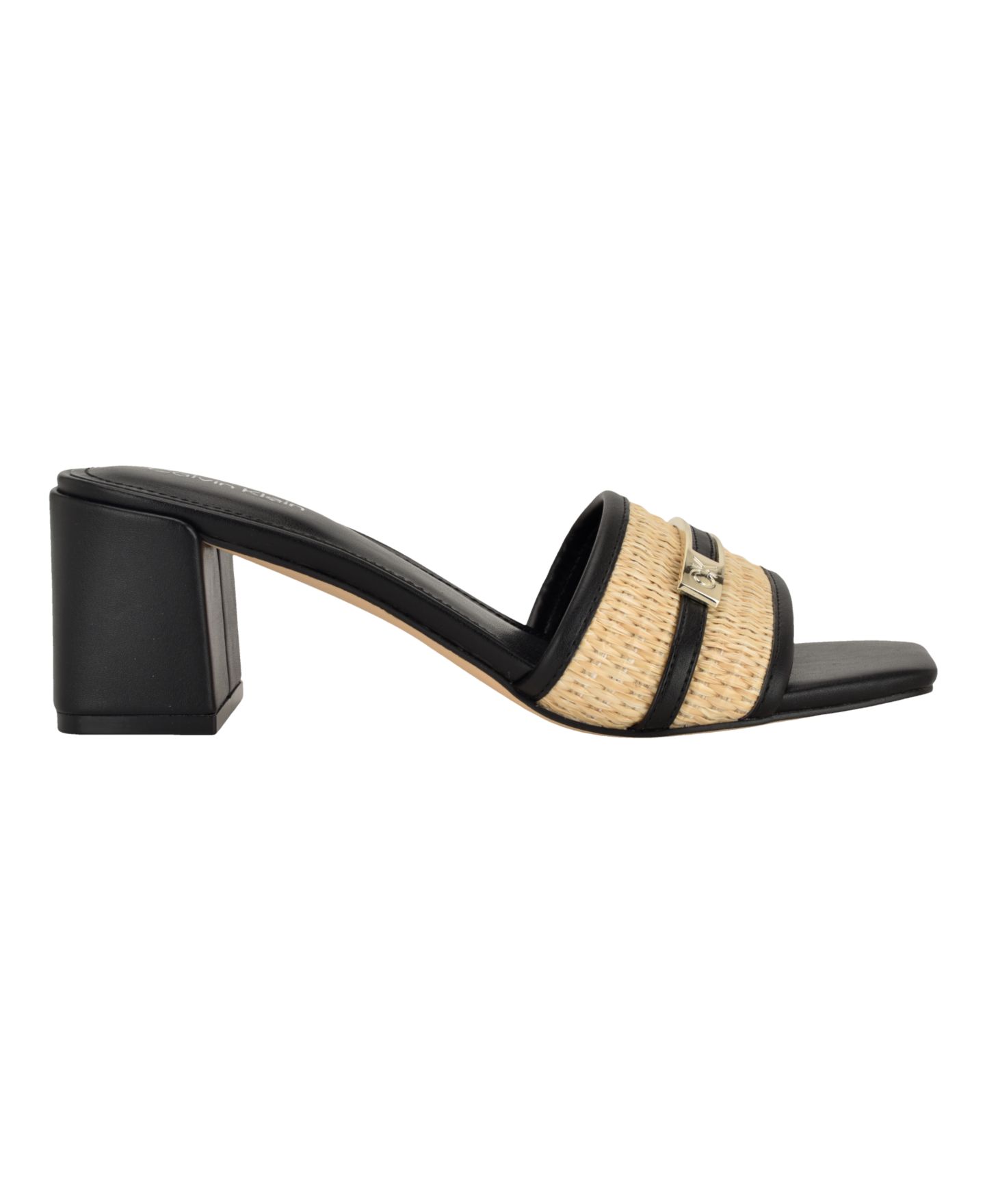Женские сандалии Calvin Klein Paloma Slip-On Block Heel, цвет: Чёрный / Натуральный — фото 2