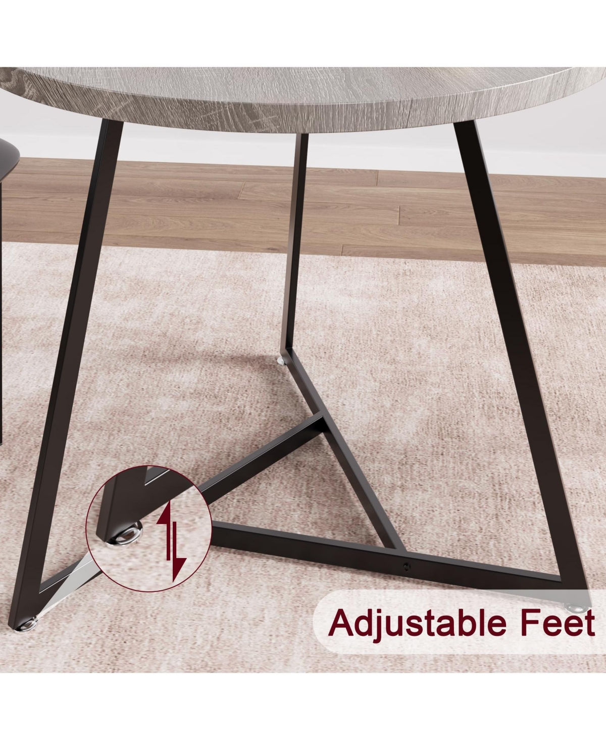 gaomon Dining Table Set for 2, Round Kitchen and Chairs Modern Room with 2 Metal Wood