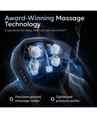 Wave Heated Neck & Back Massager with Heat, Cordless and Hands-Free