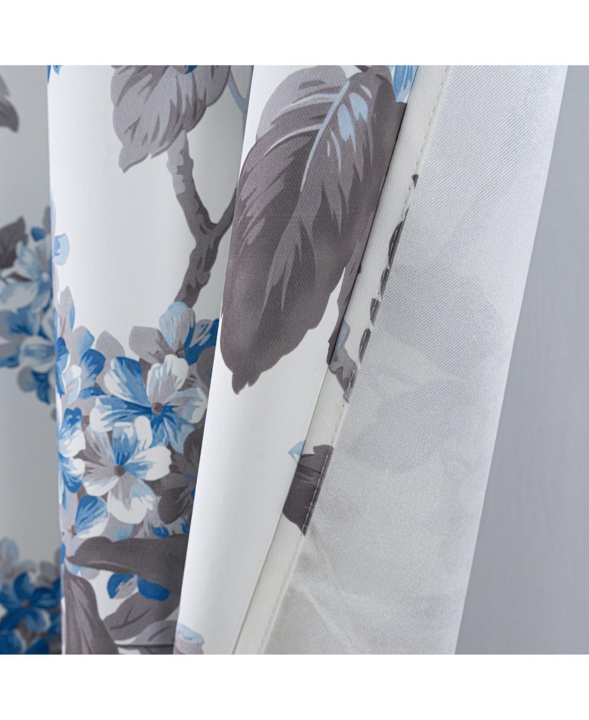 Olivia Gray 100% Polyester 200 Gsm Hydrangea Printed Blackout Grommet Curtain Panel 54" x 84