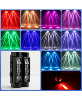 80W RGBW Moving Head Stage Light with Dual Independent Tilting Sides for Split-Beam 3D Effects