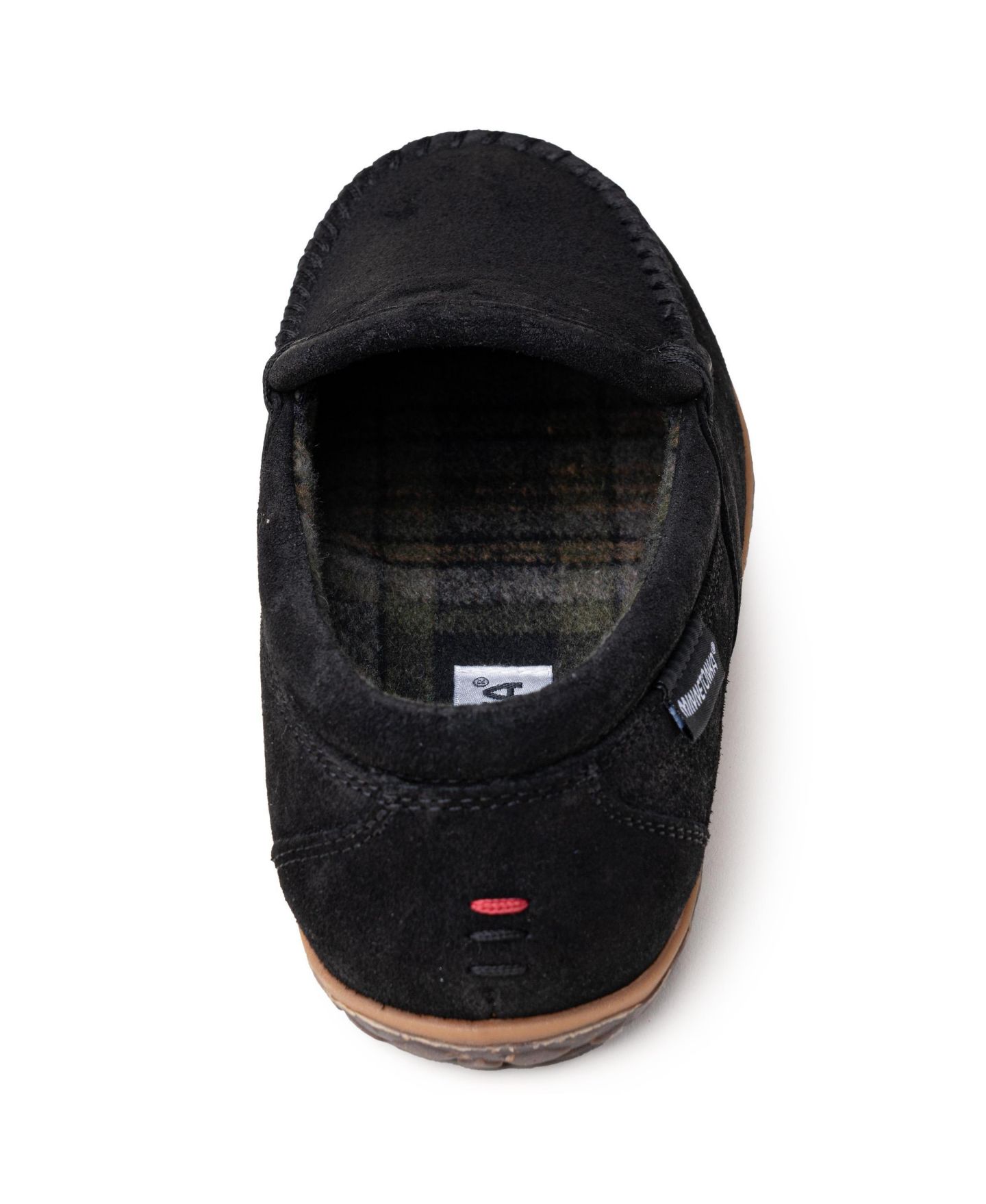 Мужские тапочки Minnetonka Tilden Suede Indoor/Outdoor Slippers, цвет: Чёрный — фото 3