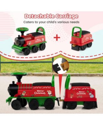 Kids Ride On Train 6V 2 Seater Carriage LED Lights