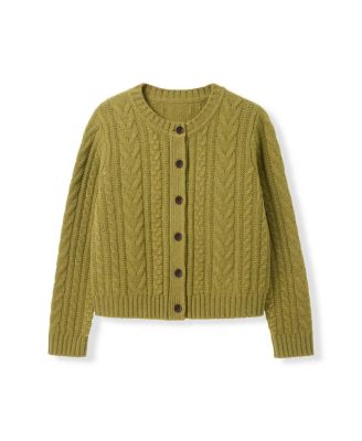 Women's Merino Wool Cable Knit Cardigan