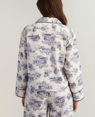 Women's Printed Button-Up Pajama Set