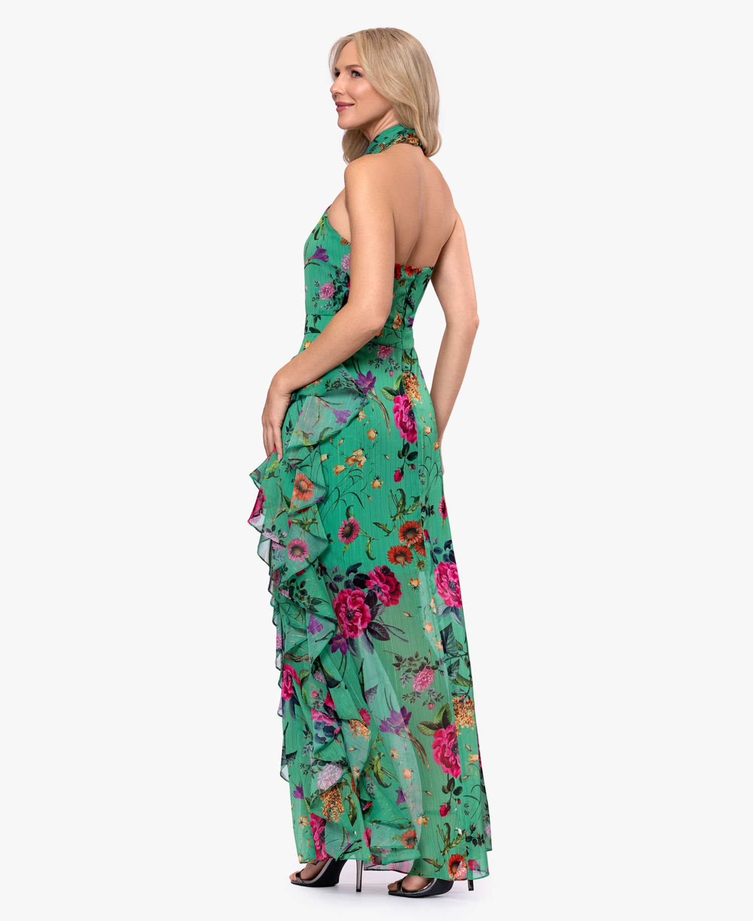 Petite Halter Neck Ball Gown Dress
