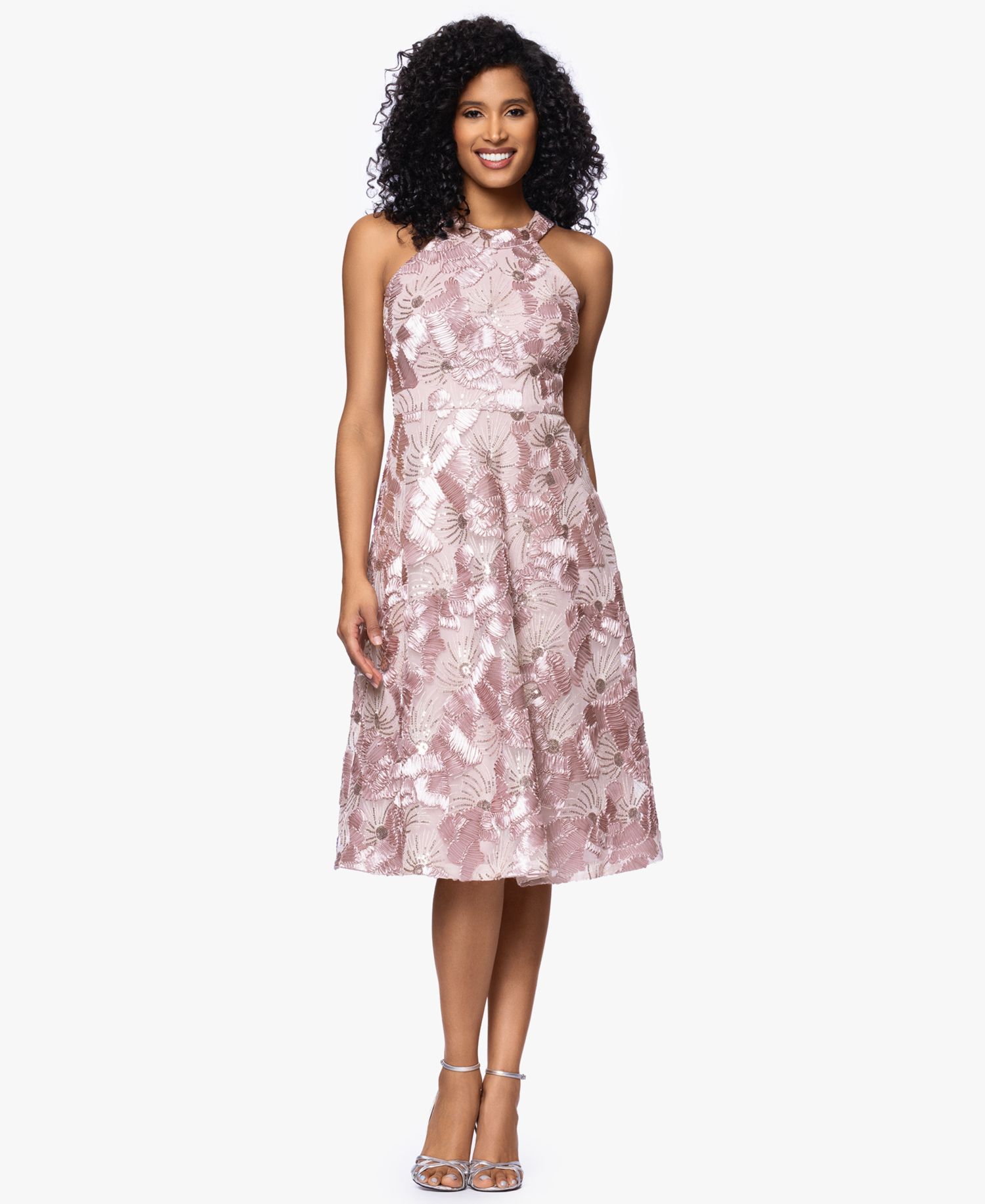 Women's Sequined Sleeveless Midi Dress