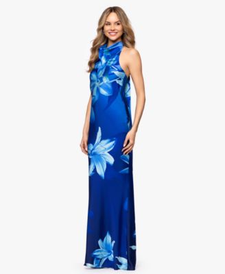 Women's Halter Neck Floral Print Gown