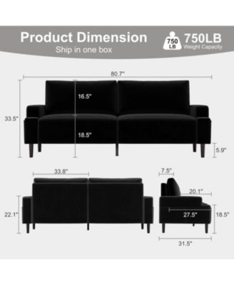 80.7" Loveseat Sofa, Fabric Modern Sleeper Sofa Couch for Living Room, Sofa Cama, Solid Wood Frame, Easy to Install