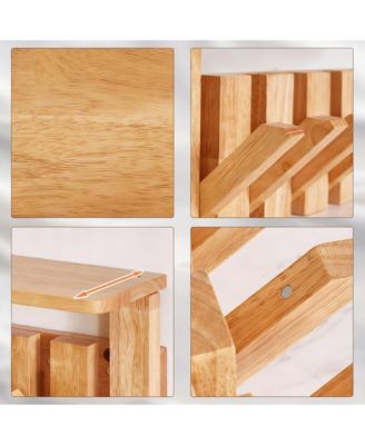 Space-saving Wall Coat Rack with Hooks and Shelf for Hanging Clothes, Hats, Keys