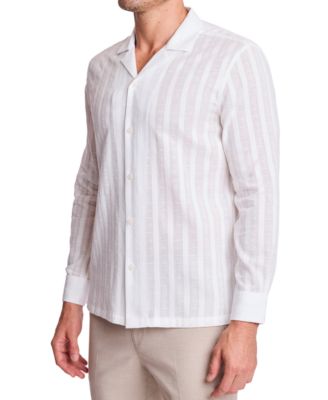 Men's Dobby Stripe Camp Collar Shirt