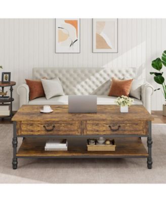 41" Coffee Table with 2 Storage Drawers