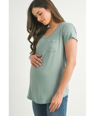 Women's Maternity Scoop-Neck Short-Sleeve Nursing T-Shirt