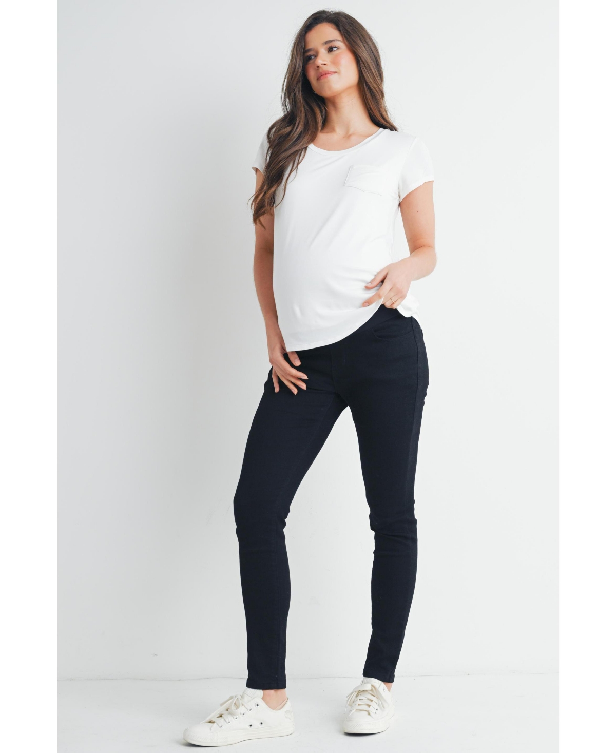 Hello Miz Women's Maternity Scoop-Neck Short-Sleeve Nursing T-Shirt