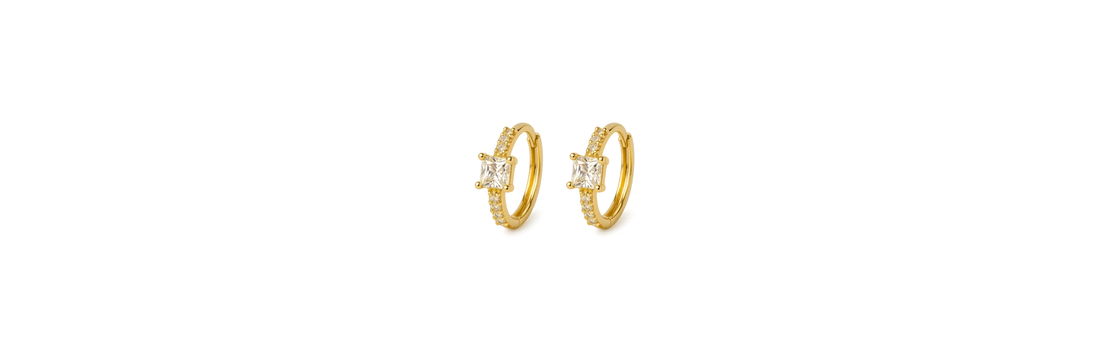 Dloria Lila Square-Cut Huggie Hoop Earrings