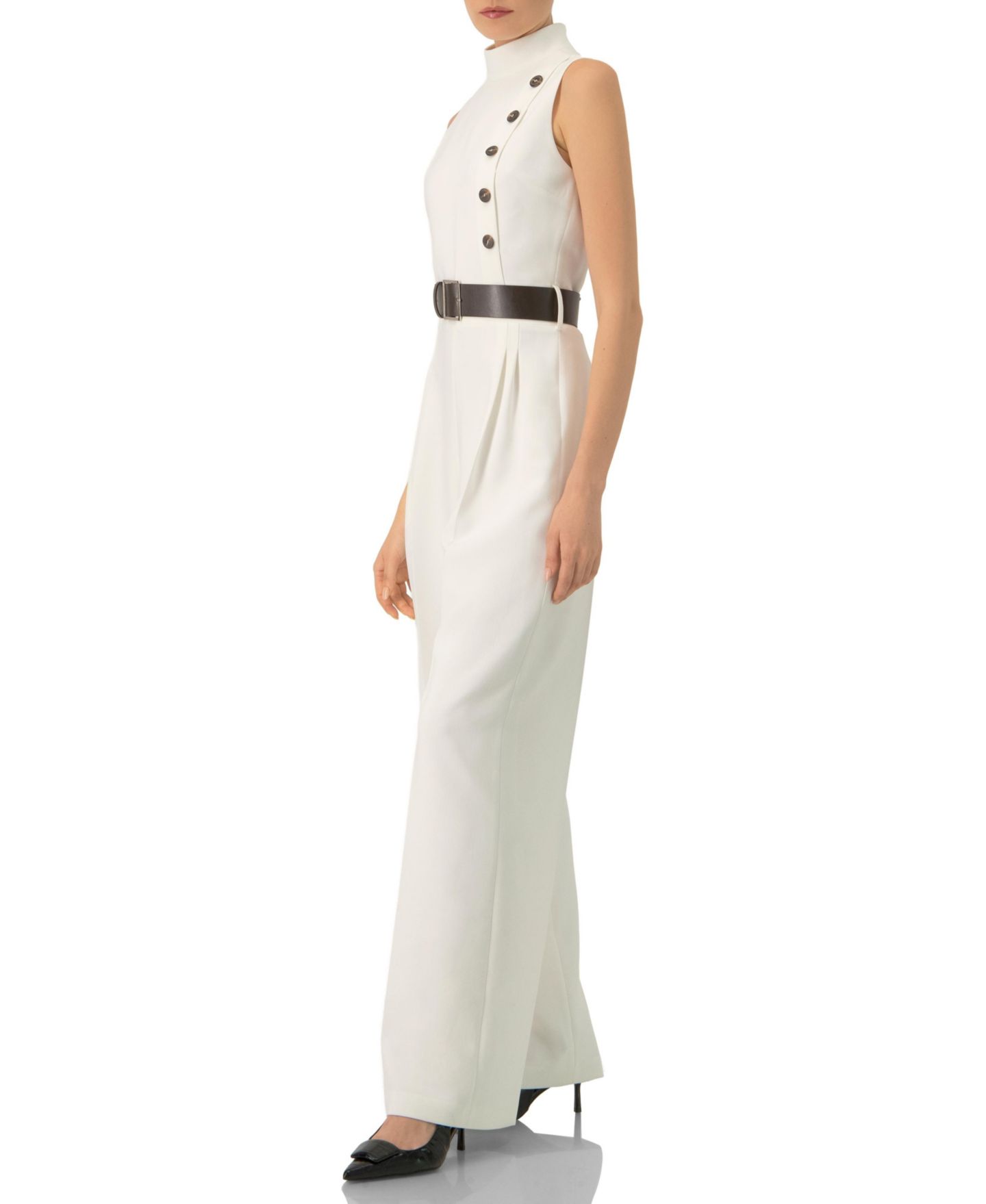 Женский комбинезон Ivonne Sleeveless Belted Jumpsuit, цвет: Слоновая кость — фото 3