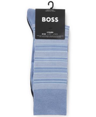 Men's Stripe Pattern Socks, 2-Pack