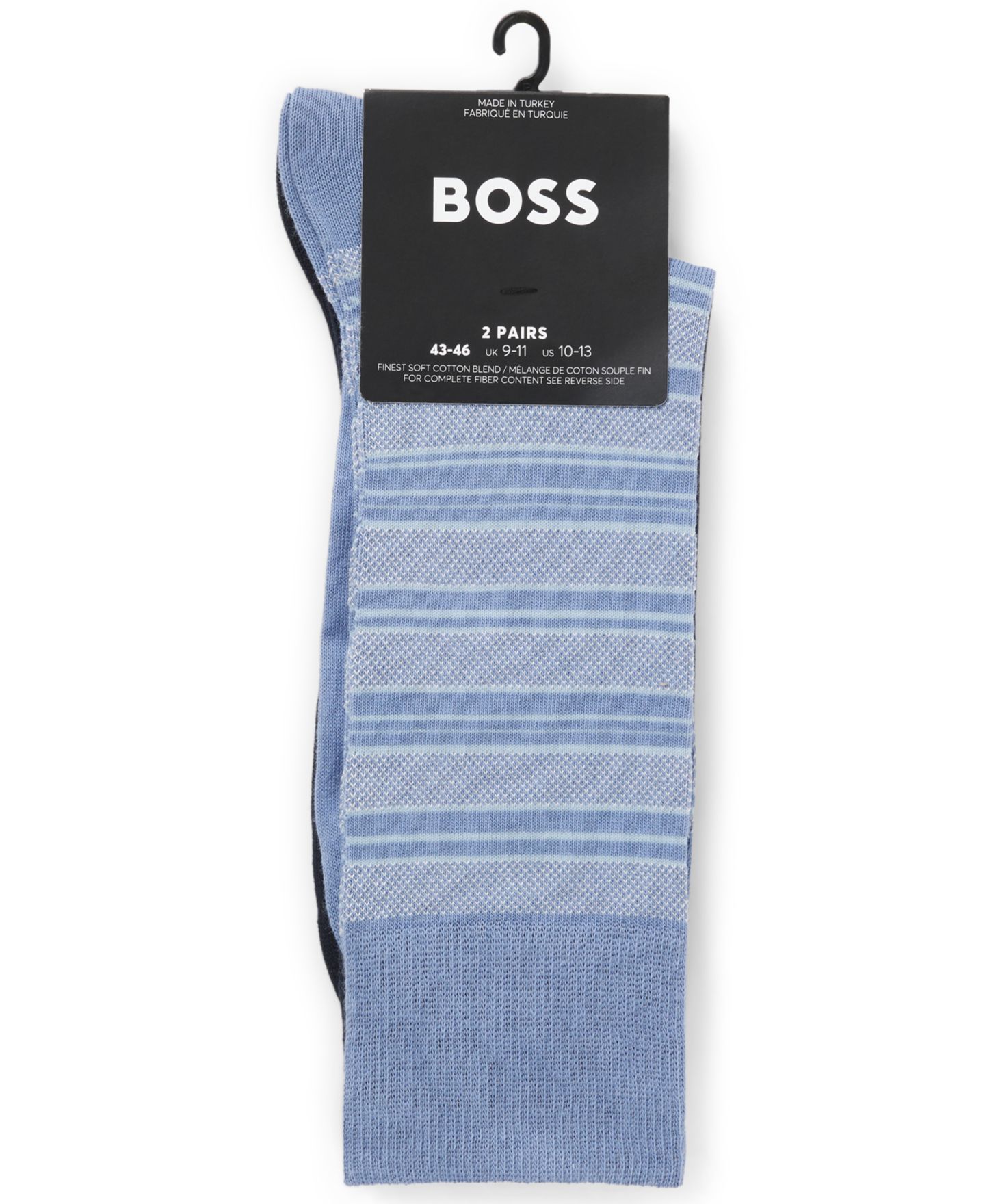 Носки Pattern для мужчин, в полоску, 2 шт. — Hugo Boss, цвет: Синий / Тёмно-синий — фото 3