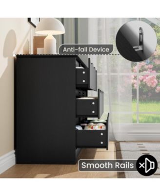 Wooden Dresser with 9 Drawers, Tall Modern Closet with Deep Storage, Large Chest of Drawers with Wide Top, Long Storage Dresser for Bedroom