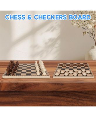 Premium 3-in-1 Carbon Fiber Folding Chess, Checkers & Backgammon Set by GSE