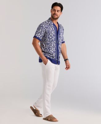 Men's Twill Leaf Print Shirt