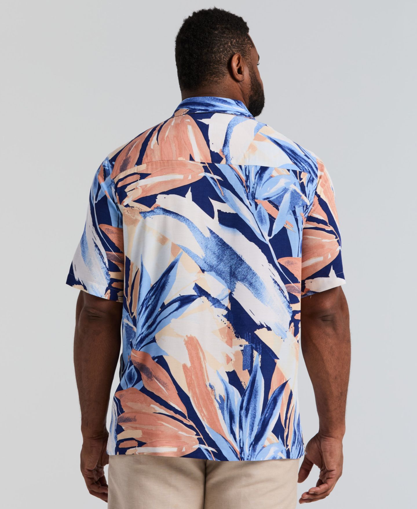 Мужская рубашка Cubavera Big & Tall Abstract Print, цвет: Синий — фото 5