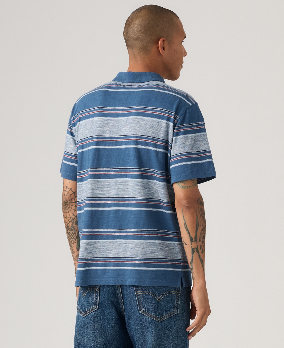Levi's Men's Merritt Striped Collared Polo Shirt