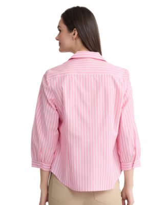 Petite Button-Front Collared Top
