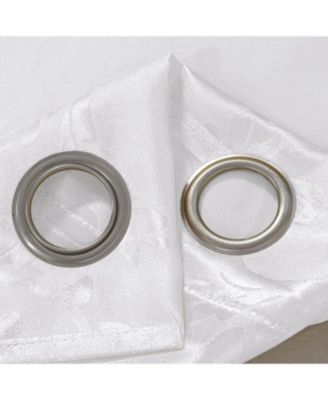 100% Polyester 200 GSM Dyson Embossed Blackout Grommet Curtain Panel 54" x 84" White