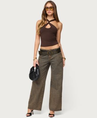 Women's Dariah Twisted Crisscross Cutout Top