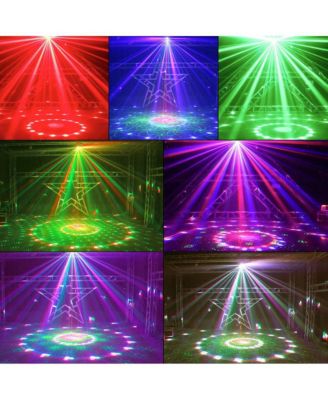 50W Party Light, 4-in-1 Magic Ball, Laser, Strobe & UV Effects with DMX Control