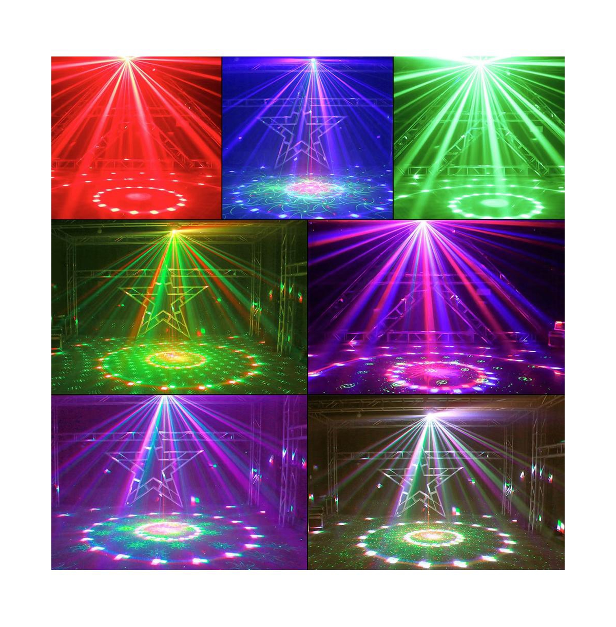 Artudatech 50W Party Light, 4-in-1 Magic Ball, Laser, Strobe & Uv Effects with Dmx Control
