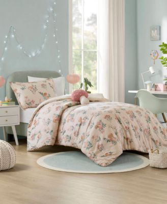 Gwen Mushroom Garden Floral 3-Pc. Comforter Set, Twin/Twin XL