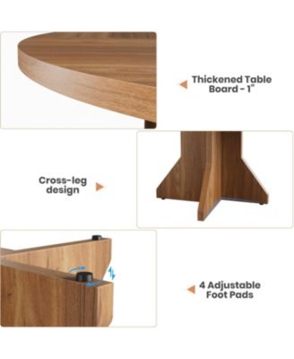 Round Dining Table for Circle Kitchen Dinner Table with Sturdy Pedestal Base, Small Spaces Dinning Room Furniture for Living Room