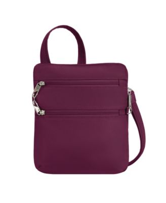 Anti-Theft Classic Slim Double Zip Crossbody Bag