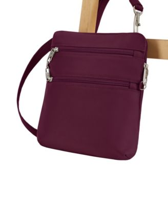 Anti-Theft Classic Slim Double Zip Crossbody Bag