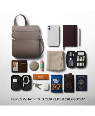 Anti-Theft Classic Slim Double Zip Crossbody Bag