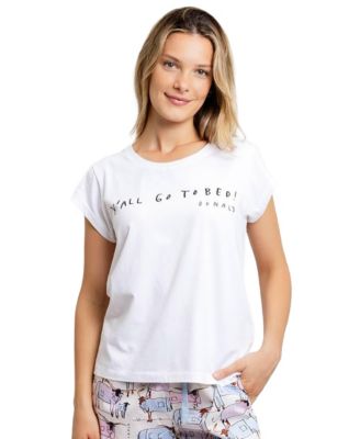Women's Drawbertson Y'All Go To Bed Cotton Pajama T-Shirt