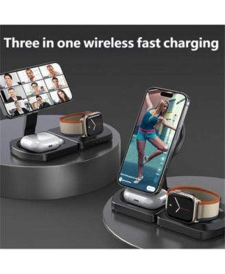 3-in-1 Wireless Charger for Apple iPhone - Portable Foldable Charger for iWatch iPhone and Earphones