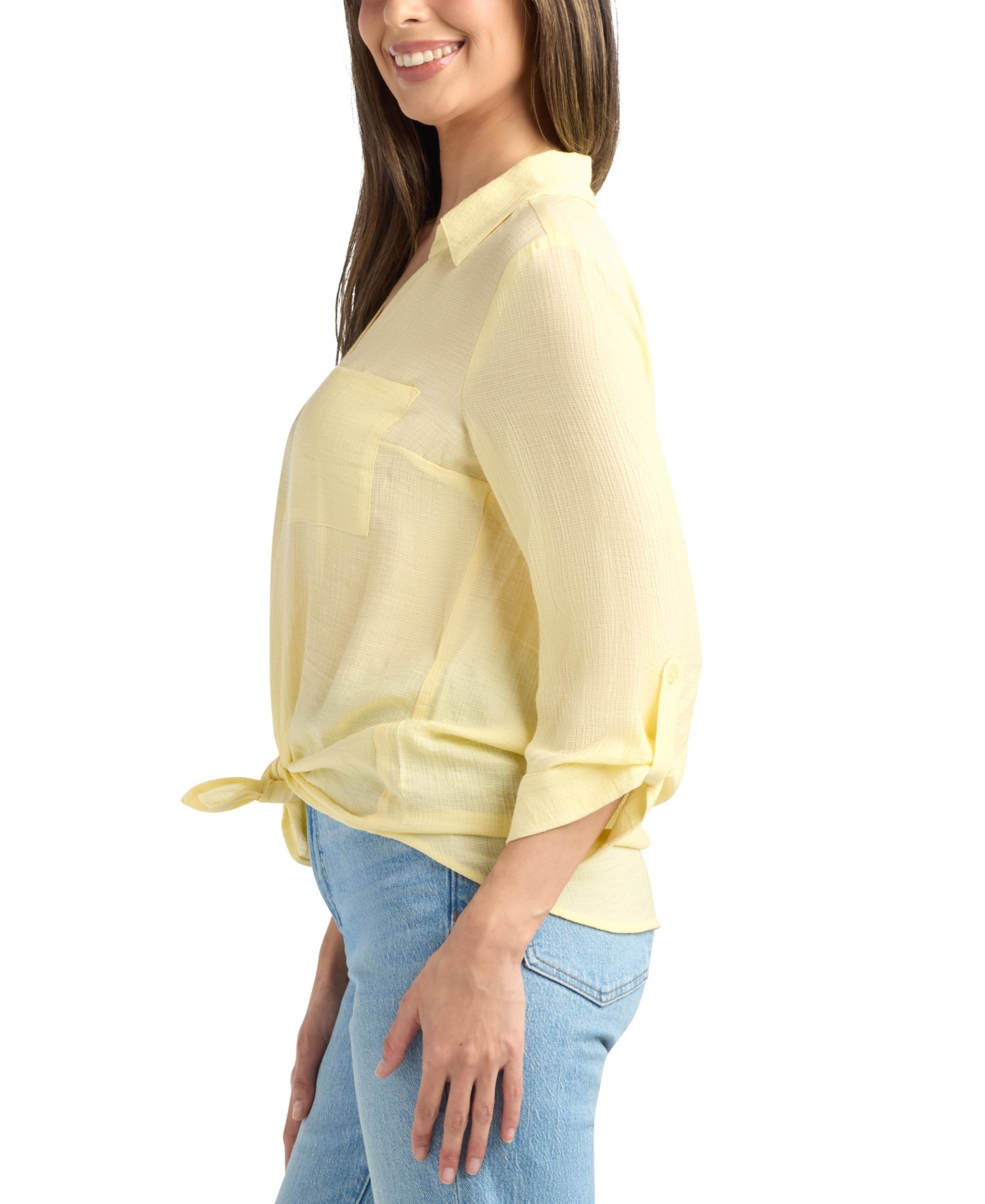 Bcx Women's Button-Up Collared Shirt