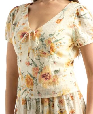 Women's Textured V-Neck Top