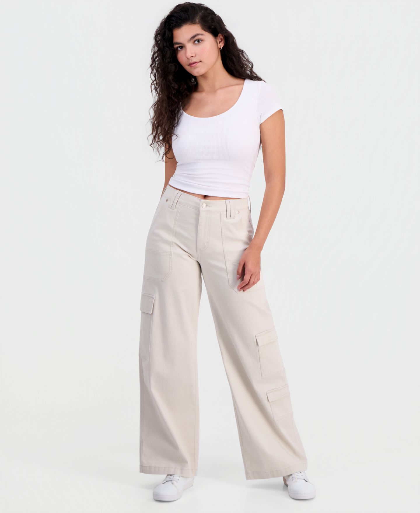 Женские брюки Celebrity Pink Juniors' Wide-Leg Cargo, цвет: Хаки — фото 6