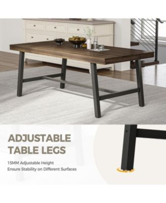 Farmhouse Dining Table | Standard Size | Wood | Brown | 6-8 People