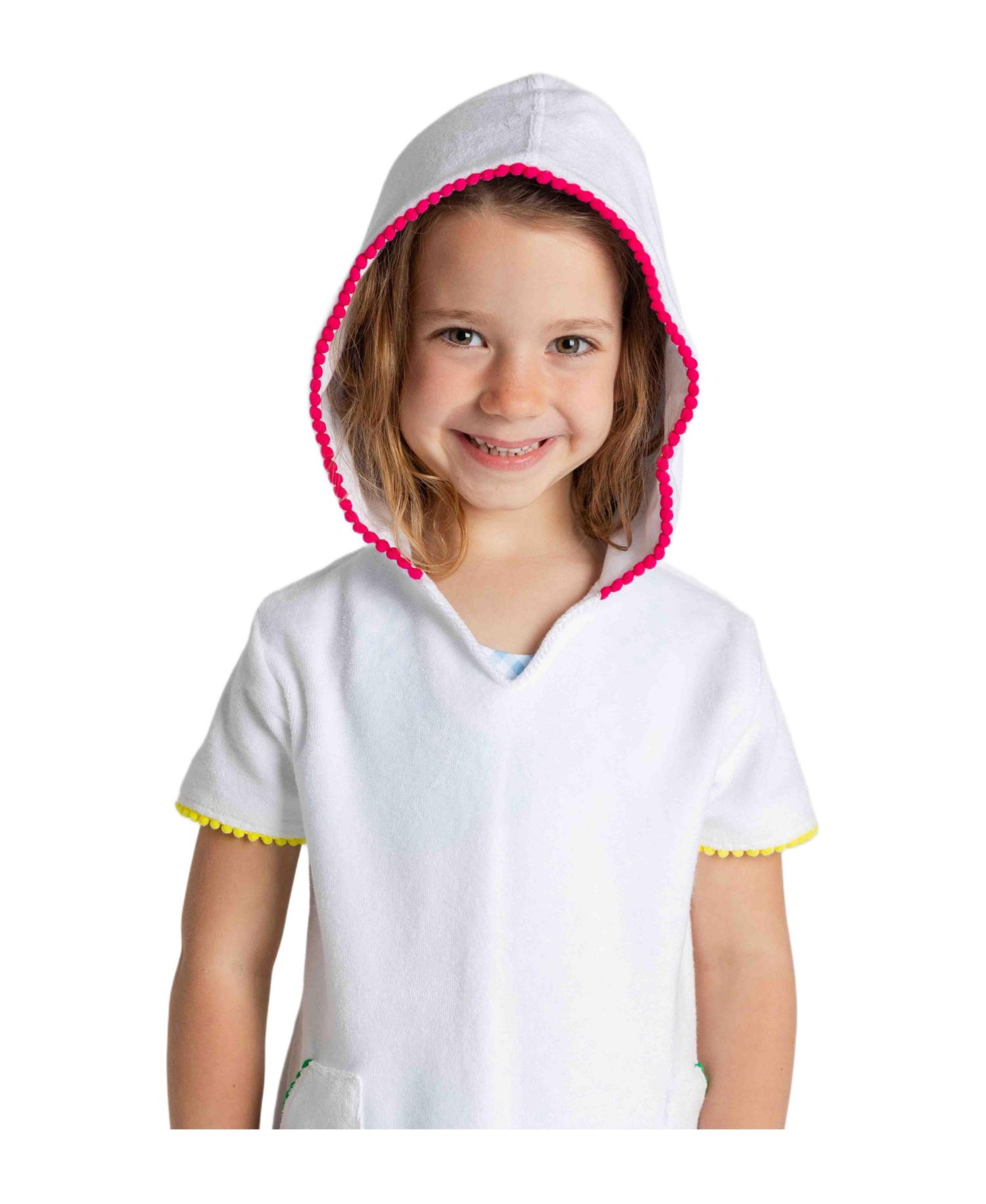 Little Girls Terry Coverup with Pom Poms