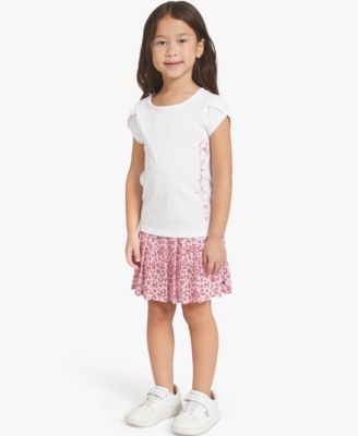 Girls' 4-6X Short-Sleeve T-Shirt and Skort, 2-Piece Set