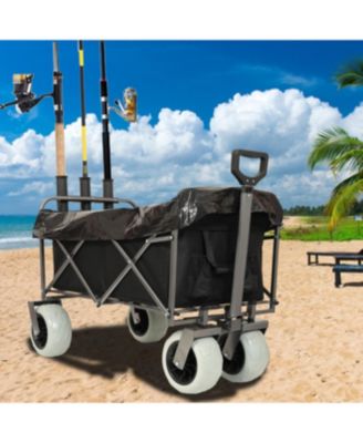 Foldable Steel Storage Wagon Utility Carts Waterproof Fishing Cart with Rod Holders